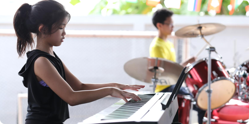 Girl playing piano